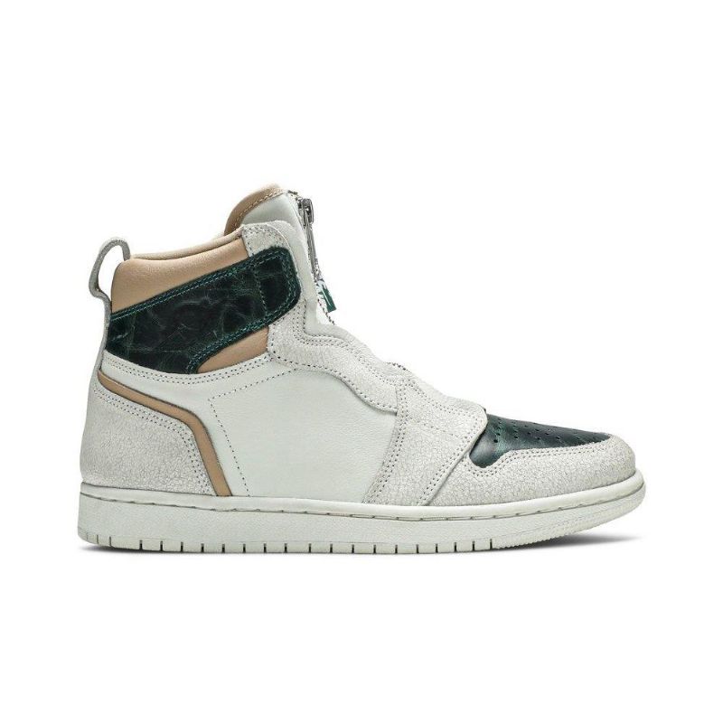 Air Jordan 1 Retro Magas Cipzáras Fehér Zöld Barna Női Cipő