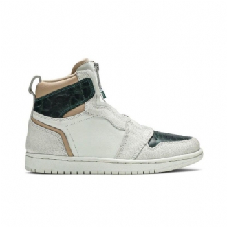 Air Jordan 1 Retro Magas Cipzáras Fehér Zöld Barna Női Cipő