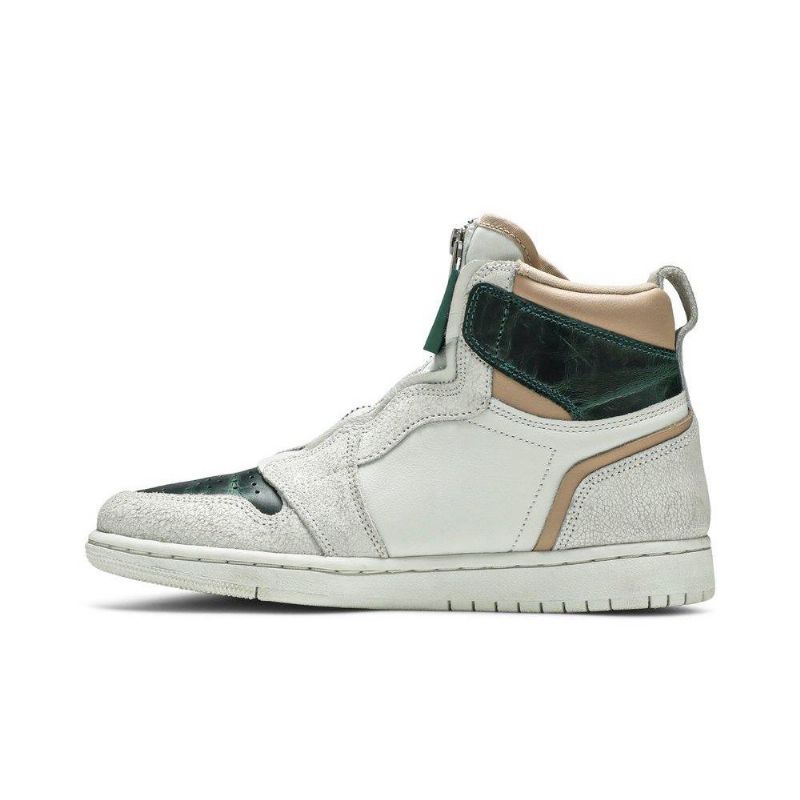 Air Jordan 1 Retro Magas Cipzáras Fehér Zöld Barna Női Cipő