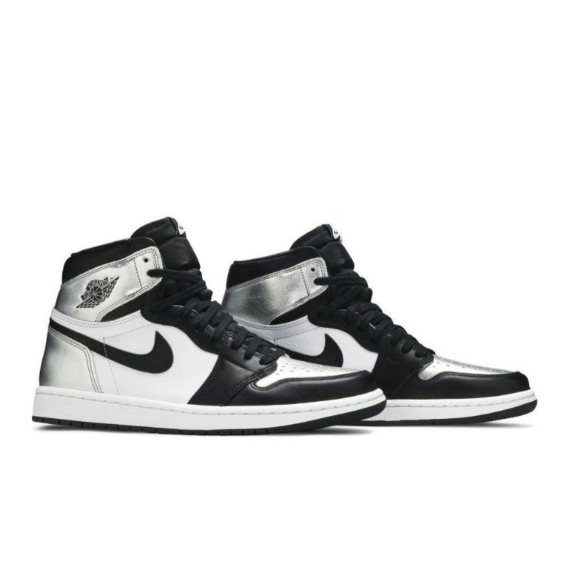 Air Jordan 1 Retro Magas És Fekete Ezüst Női Cipő