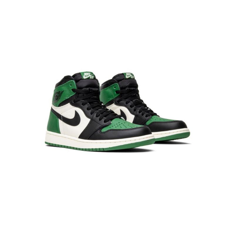 Air Jordan 1 Retro Magas És Zöld Fehér Fekete Férfi Cipő