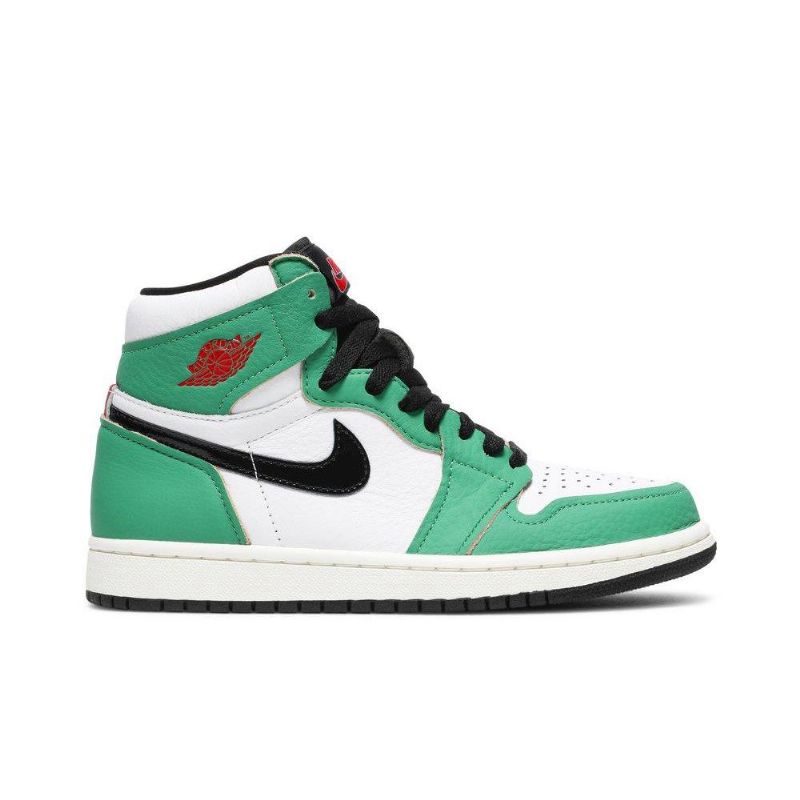 Air Jordan 1 Retro Magas És Zöld Fehér Fekete Női Cipő