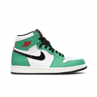 Air Jordan 1 Retro Magas És Zöld Fehér Fekete Női Cipő