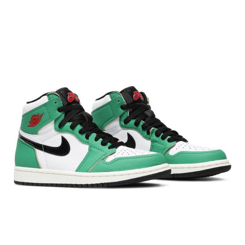 Air Jordan 1 Retro Magas És Zöld Fehér Fekete Női Cipő