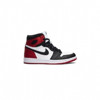 Air Jordan 1 Retro Magas Fekete Fehér Piros Női Cipő