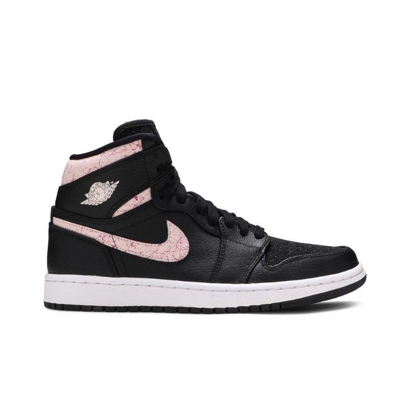 Air Jordan 1 Retro Magas Fekete Rózsaszín Női Cipő