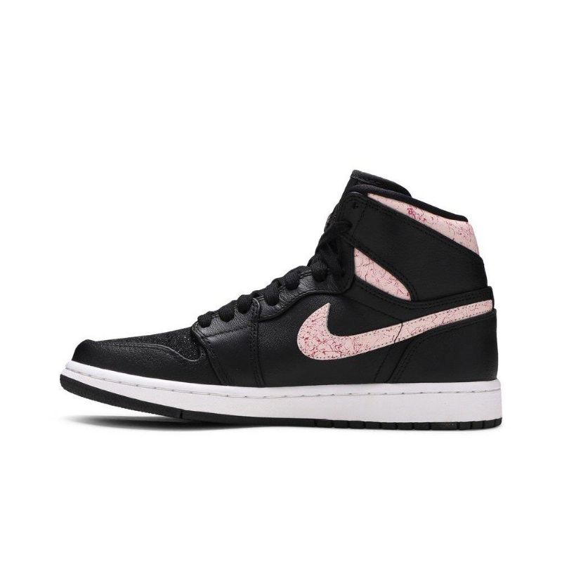 Air Jordan 1 Retro Magas Fekete Rózsaszín Női Cipő