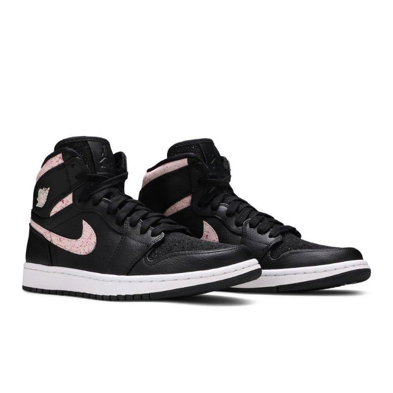 Air Jordan 1 Retro Magas Fekete Rózsaszín Női Cipő