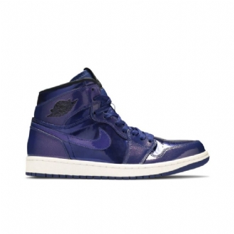 Air Jordan 1 Retro Magas Kék Fekete Fehér Férfi Cipő