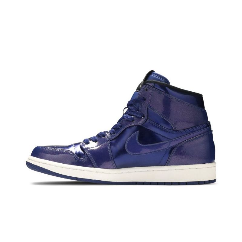Air Jordan 1 Retro Magas Kék Fekete Fehér Férfi Cipő