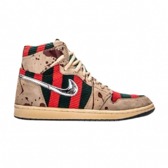 Air Jordan 1 Shoe Surgeon Magas Barna Piros Fekete Férfi Cipő