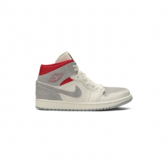 Air Jordan 1 Sneakersnstuff Középfehér Szürke Piros Férfi Cipő