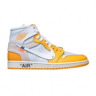 Air Jordan 1 Törtfehér Retro Magas És Fehér Sárga Szürke Férfi Cipő