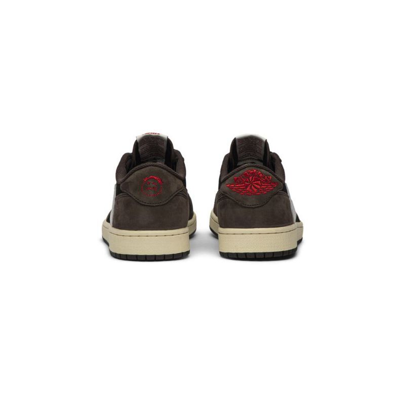 Air Jordan 1 Travis Scott Alacsony Fekete Barna Vörös Bézs Férfi Cipő