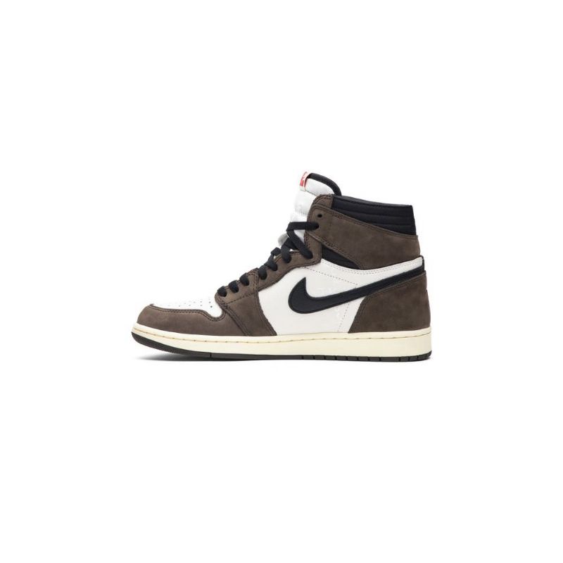 Air Jordan 1 Travis Scott Retro Magas És Fehér Barna Fekete Férfi Cipő