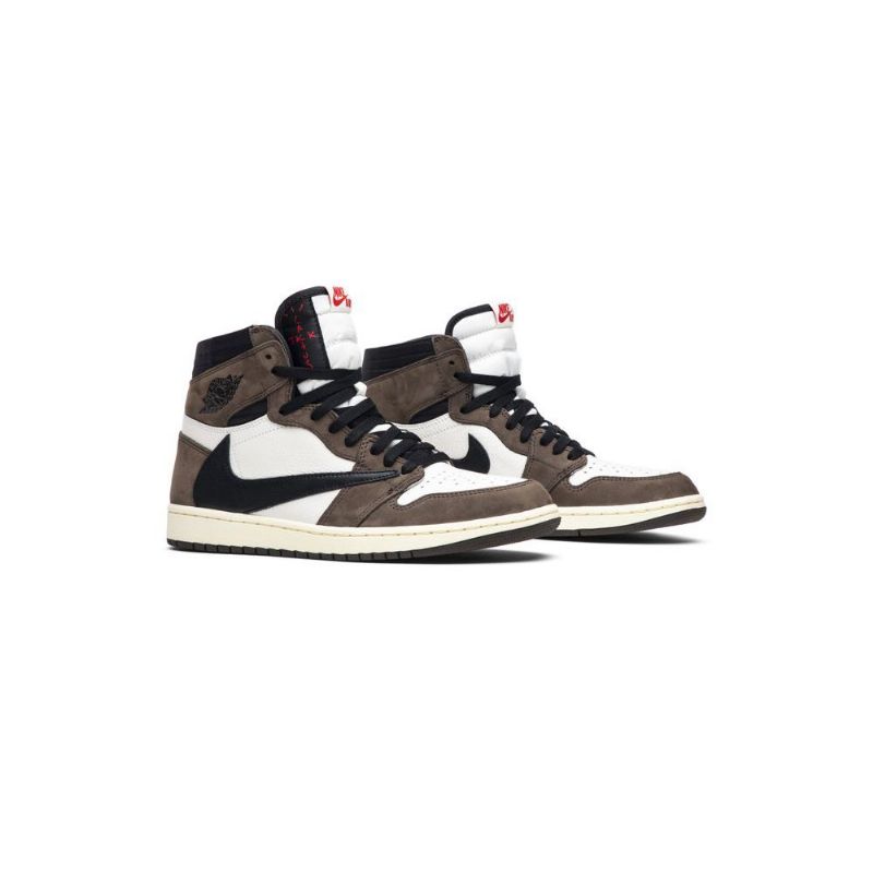 Air Jordan 1 Travis Scott Retro Magas És Fehér Barna Fekete Férfi Cipő