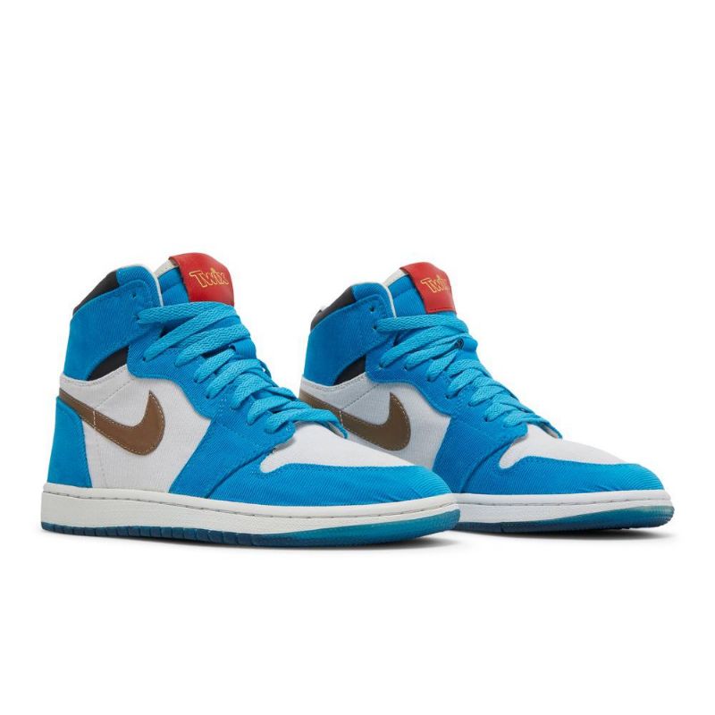 Air Jordan 1 Twix The Shoe Surgeon Magas Kék Fehér Fekete Barna Férfi Cipő