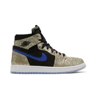 Air Jordan 1 Zoom Comfort Arany Fekete Kék Férfi Cipő