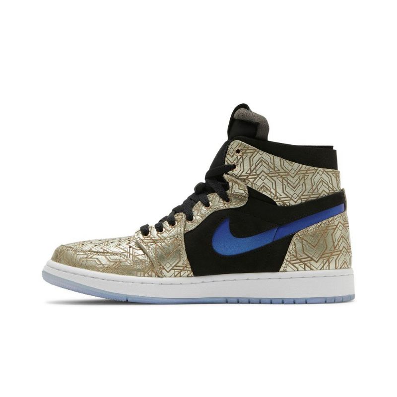 Air Jordan 1 Zoom Comfort Arany Fekete Kék Férfi Cipő