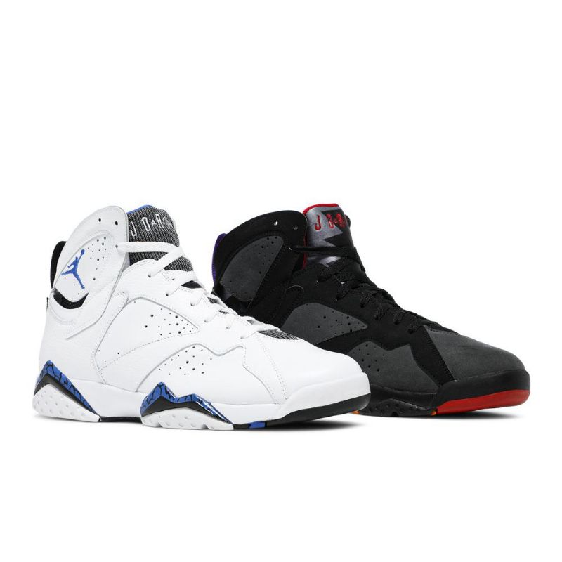Air Jordan 7 Retro Fehér Fekete Szürke Kék Férfi Cipő