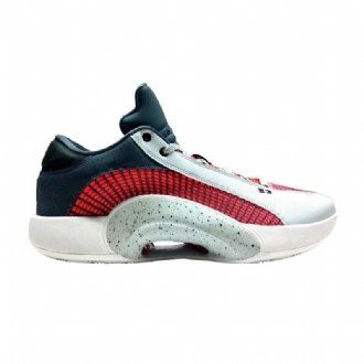 Air Jordan 34 Alacsony Ezüstpiros Sötétkék Fehér Férfi Cipő