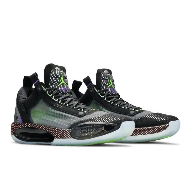 Air Jordan 34 Alacsony Fekete Fehér Zöld Rózsaszín Férfi Cipő
