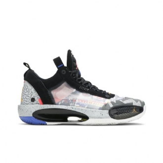 Air Jordan 34 Alacsony Fekete Narancssárga Szürke Férfi Cipő