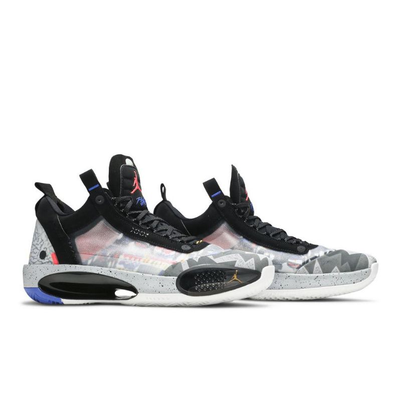 Air Jordan 34 Alacsony Fekete Narancssárga Szürke Férfi Cipő