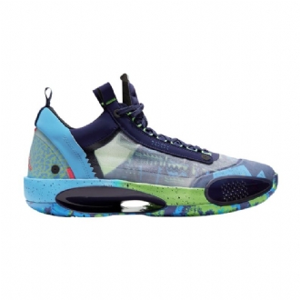 Air Jordan 34 Alacsony Lila Zöld Kék Szürke Férfi Cipő