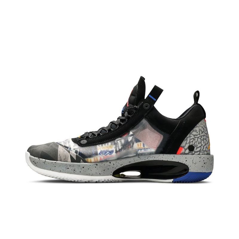 Air Jordan 34 Low Pf Fekete Narancsszürke Férfi Cipő
