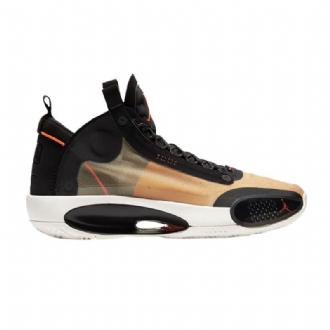 Air Jordan 34 Pf Fekete Barna Olívazöld Narancssárga Férfi Cipő