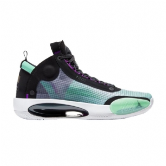 Air Jordan 34 Pf Fekete Türkiz Lila Kék Férfi Cipő