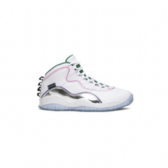 Air Jordan 10 Retro Fehér Ezüst Zöld Férfi Cipő