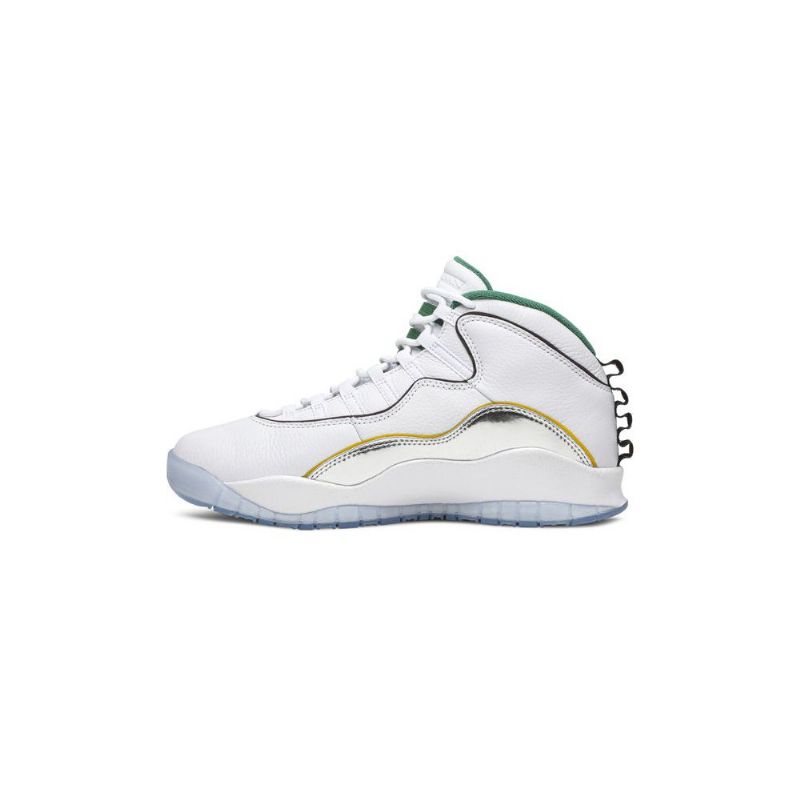 Air Jordan 10 Retro Fehér Ezüst Zöld Férfi Cipő