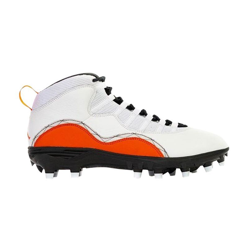 Air Jordan 10 Solefly Retro Cleat Pe Fehér Narancssárga Fekete Férfi Cipő