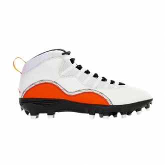 Air Jordan 10 Solefly Retro Cleat Pe Fehér Narancssárga Fekete Férfi Cipő