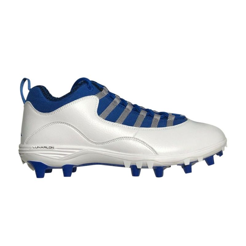 Air Jordan 10 Td Alacsony Fehér Kék Szürke Férfi Cipő