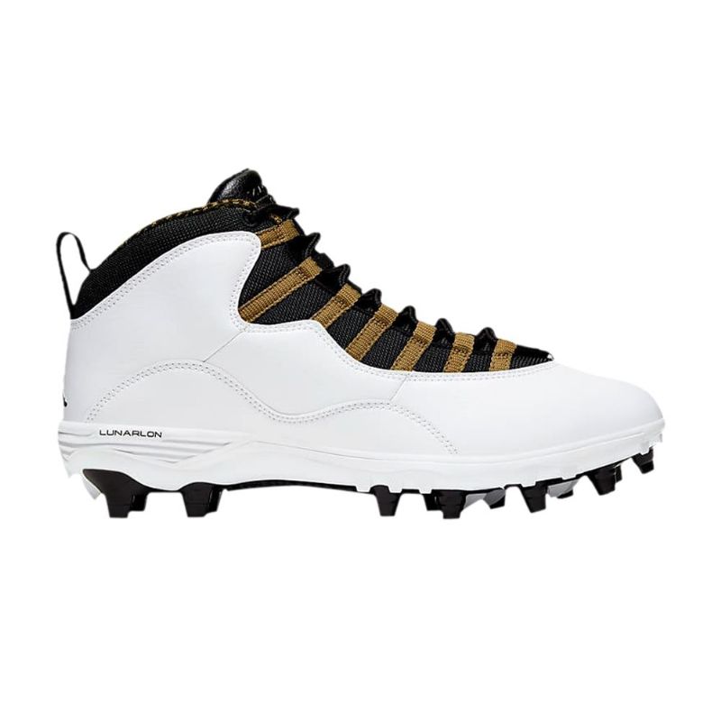 Air Jordan 10 Td Mid Fehér Fekete Arany Férfi Cipő