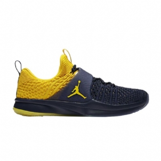 Air Jordan Trainer 2 Flyknit Sötétkék Sárga Férfi Cipő