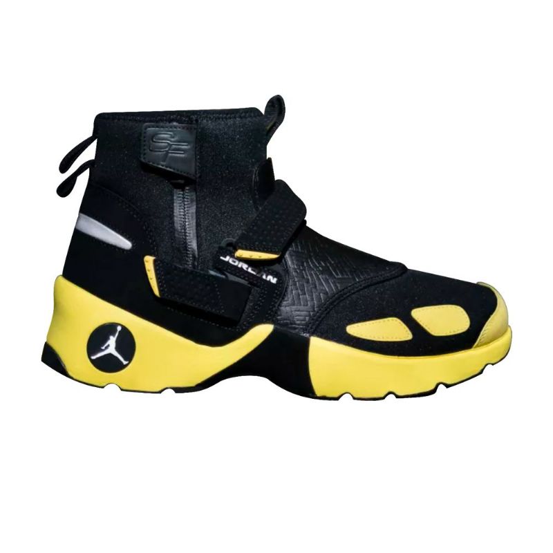 Air Jordan Trunner X Solefly Lx Magas Fekete Sárga Fehér Férfi Cipő