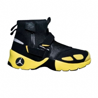 Air Jordan Trunner X Solefly Lx Magas Fekete Sárga Fehér Férfi Cipő