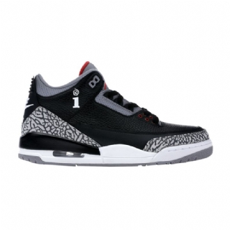 Air Jordan 3 Interscope Records Retro Og Fekete Szürke Piros Fehér Férfi Cipők