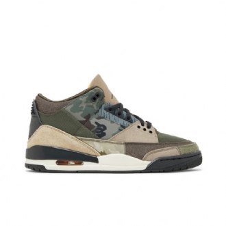 Air Jordan 3 Retro Barna Zöld Szürke Férfi Cipő