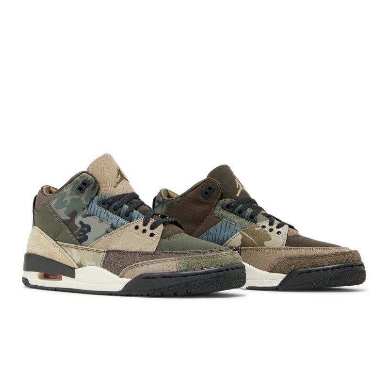 Air Jordan 3 Retro Barna Zöld Szürke Férfi Cipő