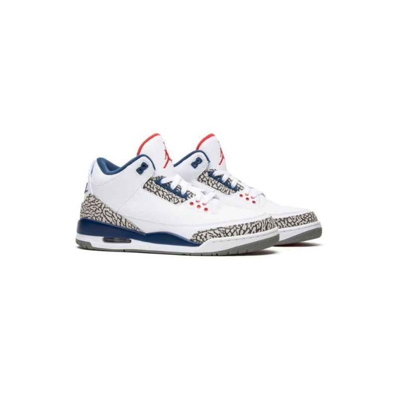 Air Jordan 3 Retro És Fehér Kék Szürke Férfi Cipők