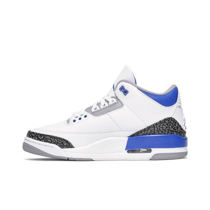 Air Jordan 3 Retro Fehér Fekete Szürke Kék Férfi Cipő