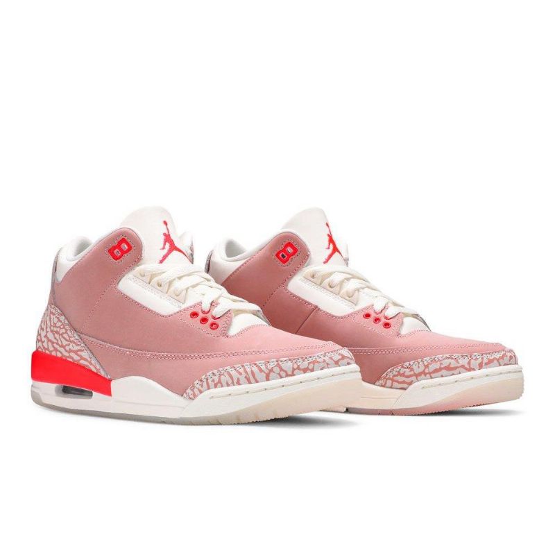 Air Jordan 3 Retro Fehér Rózsaszín Piros Női Cipő