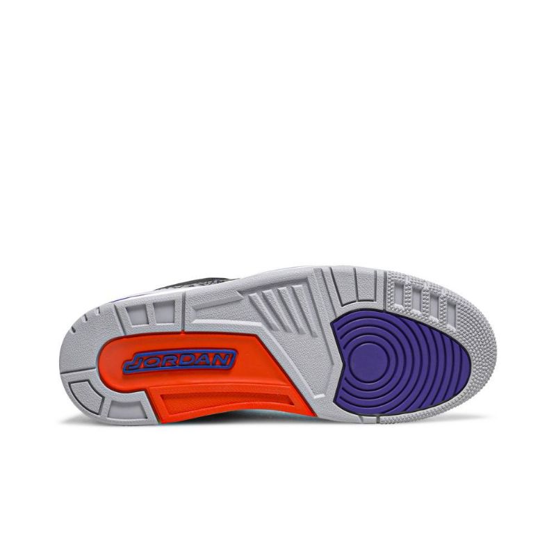 Air Jordan 3 Retro Fekete Szürke Lila Fehér Férfi Cipők