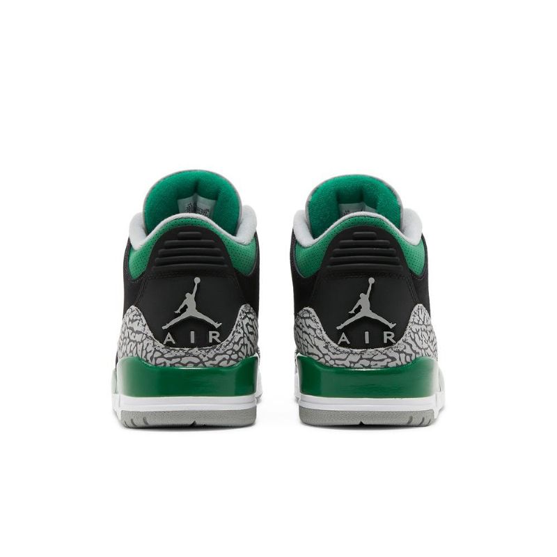 Air Jordan 3 Retro Fekete Zöld Szürke Fehér Férfi Cipők