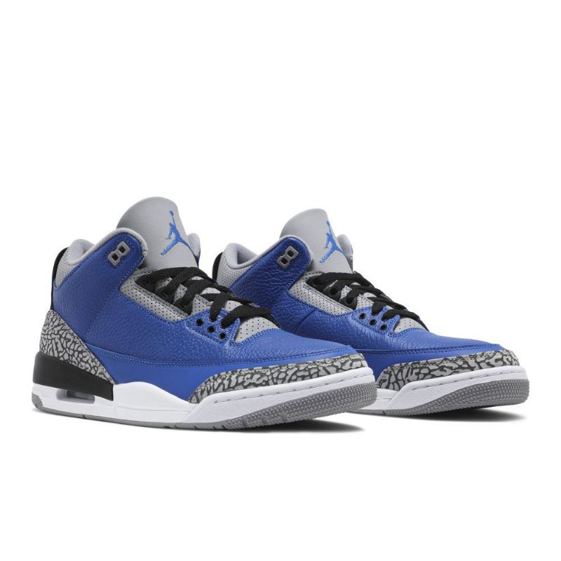 Air Jordan 3 Retro Kék Szürke Fekete Férfi Cipő